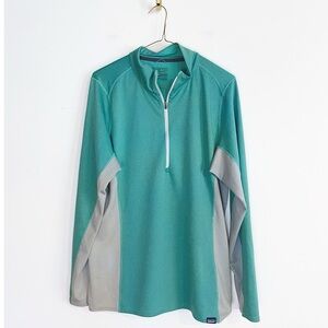 Women’s Teal and Gray Performance Quarter-Zip Top